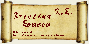 Kristina Romčev vizit kartica